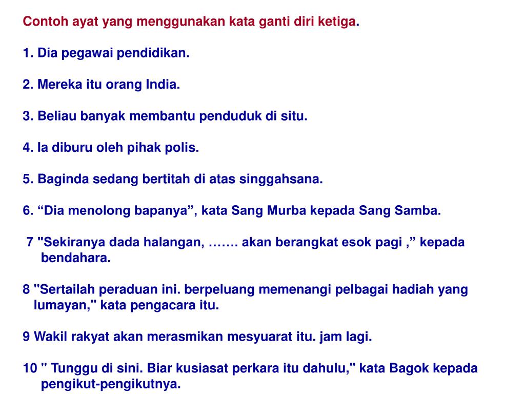 Bina Ayat Dengan Kata Ganti Nama Diri mmaudit