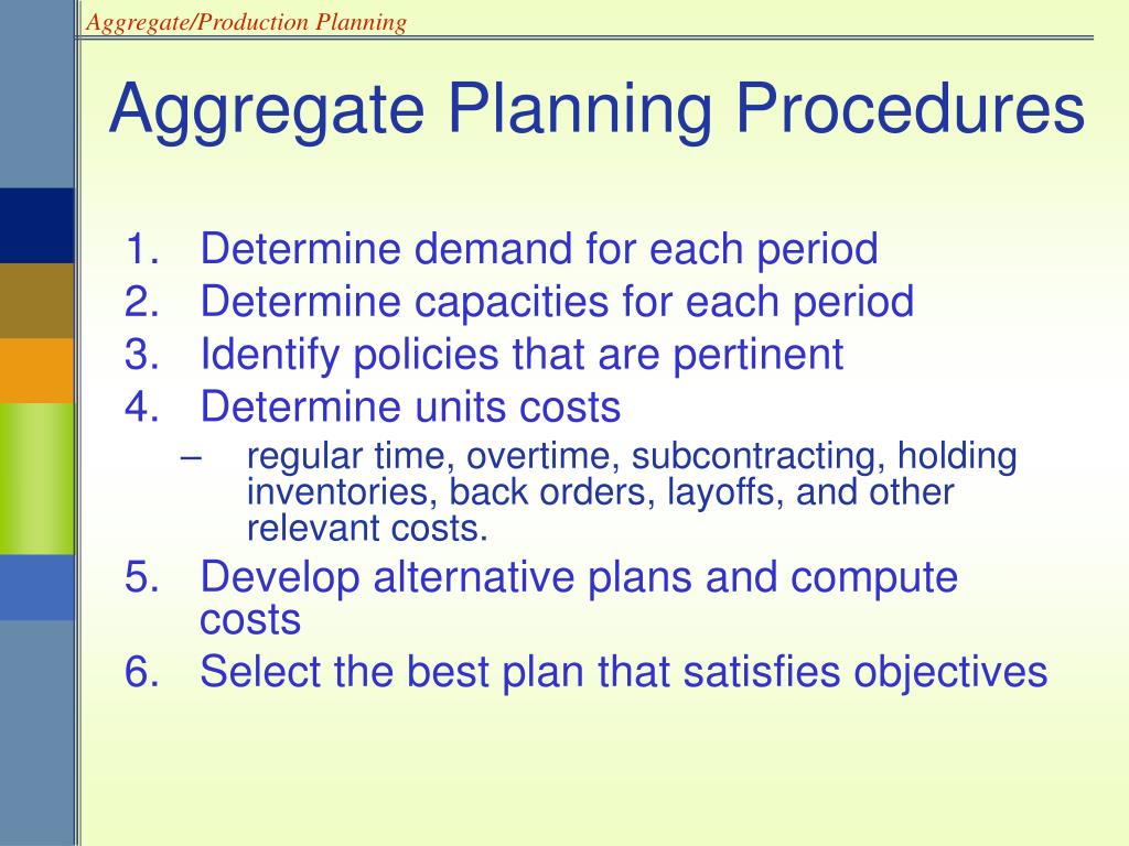 PPT Aggregate / Production Planning PowerPoint Presentation, free