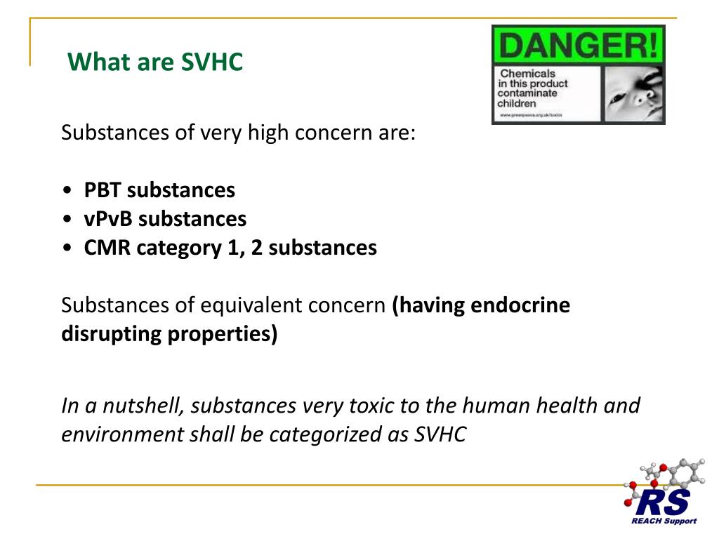 PPT REACH, articles and substances of very high concern (SVHC