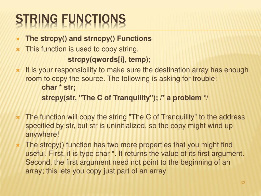 PPT String and string functions PowerPoint Presentation, free