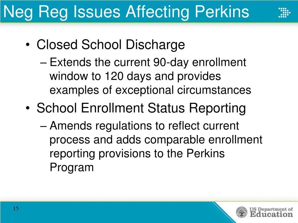 PPT Department of Education Negotiated Rulemaking and Perkins Loan