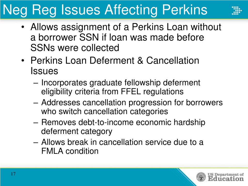 PPT Department of Education Negotiated Rulemaking and Perkins Loan