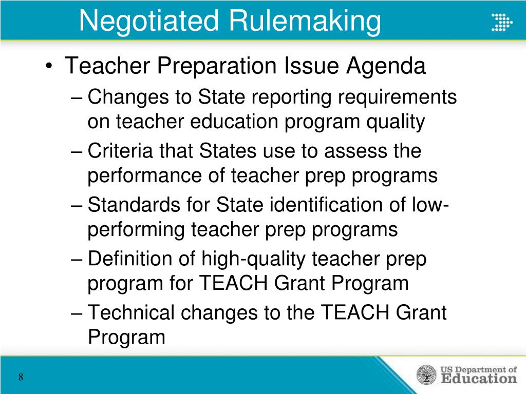 PPT Department of Education Negotiated Rulemaking and Perkins Loan
