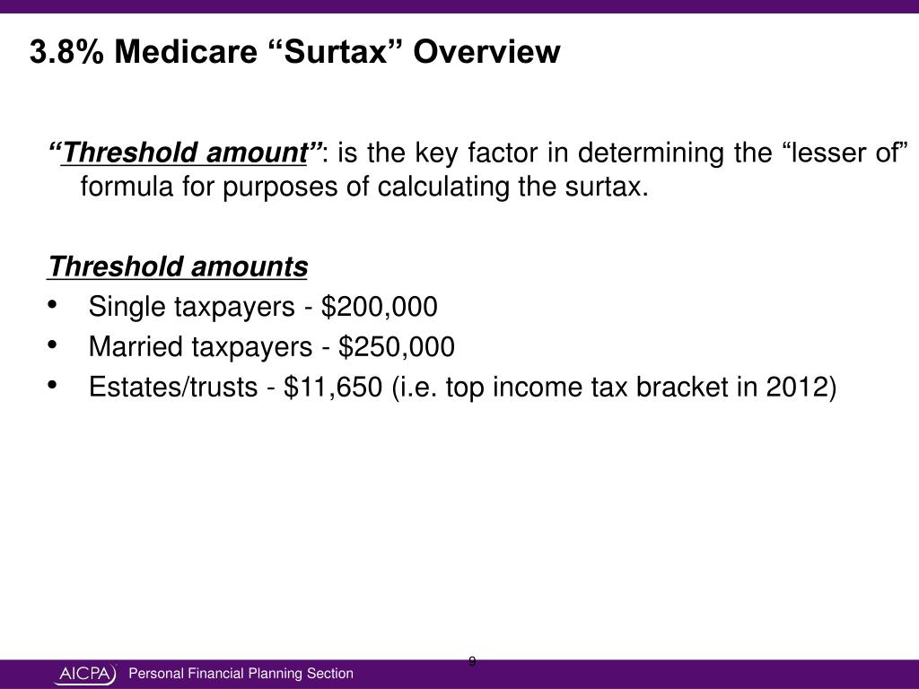 PPT Planning Strategies in Wake of the New 3.8 Medicare “Surtax