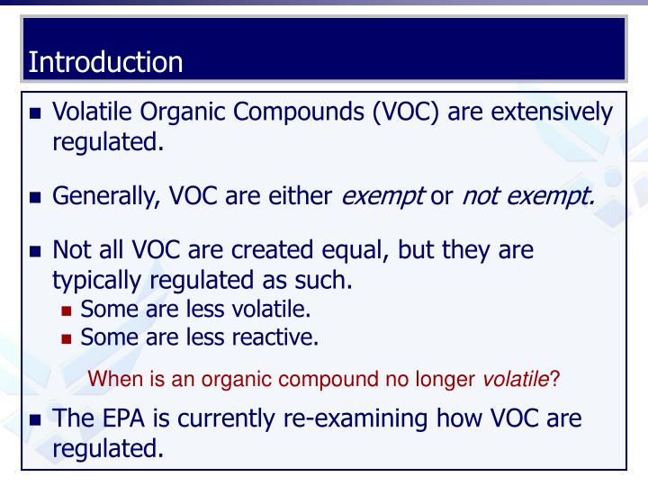 PPT Evaluation of VOC Definition Based on Vapor Pressure PowerPoint