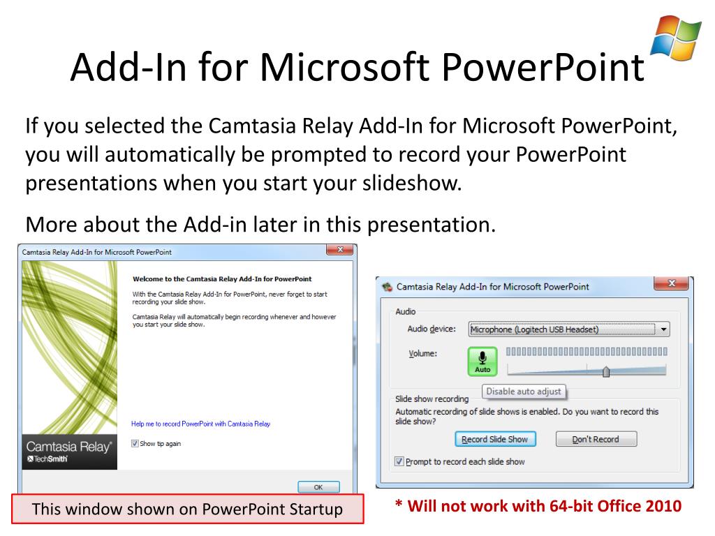 PPT Installing and Using Camtasia Relay Recorder PowerPoint