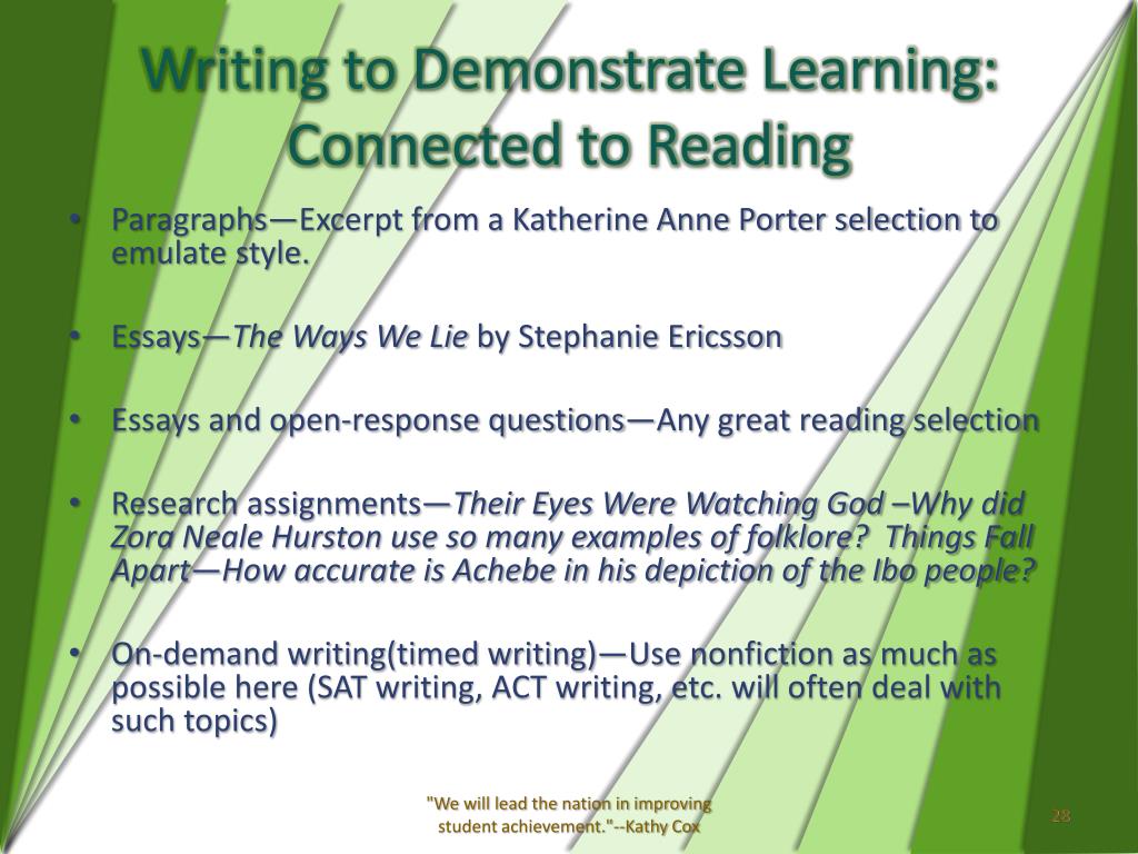 PPT The Reading and Writing Connection PowerPoint Presentation, free