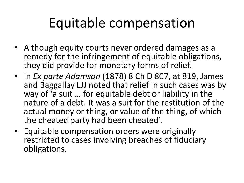 PPT Equitable Compensation PowerPoint Presentation, free download