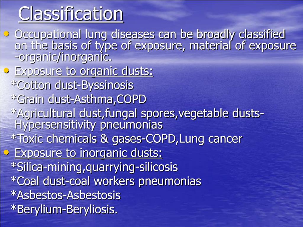 PPT OCCUPATIONAL LUNG DISEASES PowerPoint Presentation, free download ID1110317