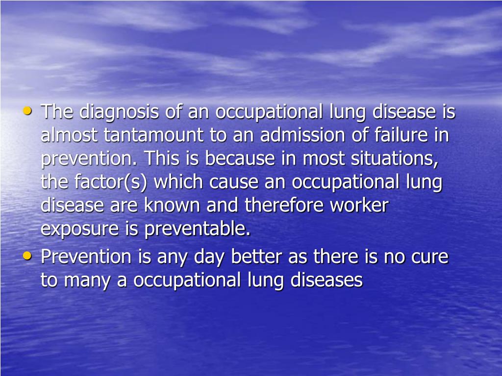PPT OCCUPATIONAL LUNG DISEASES PowerPoint Presentation, free download ID1110317