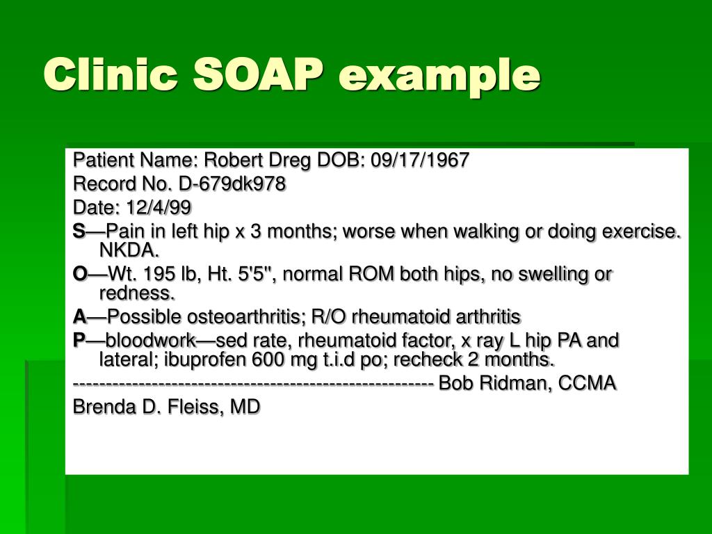 PPT SOAP Notes PowerPoint Presentation, free download ID1111245