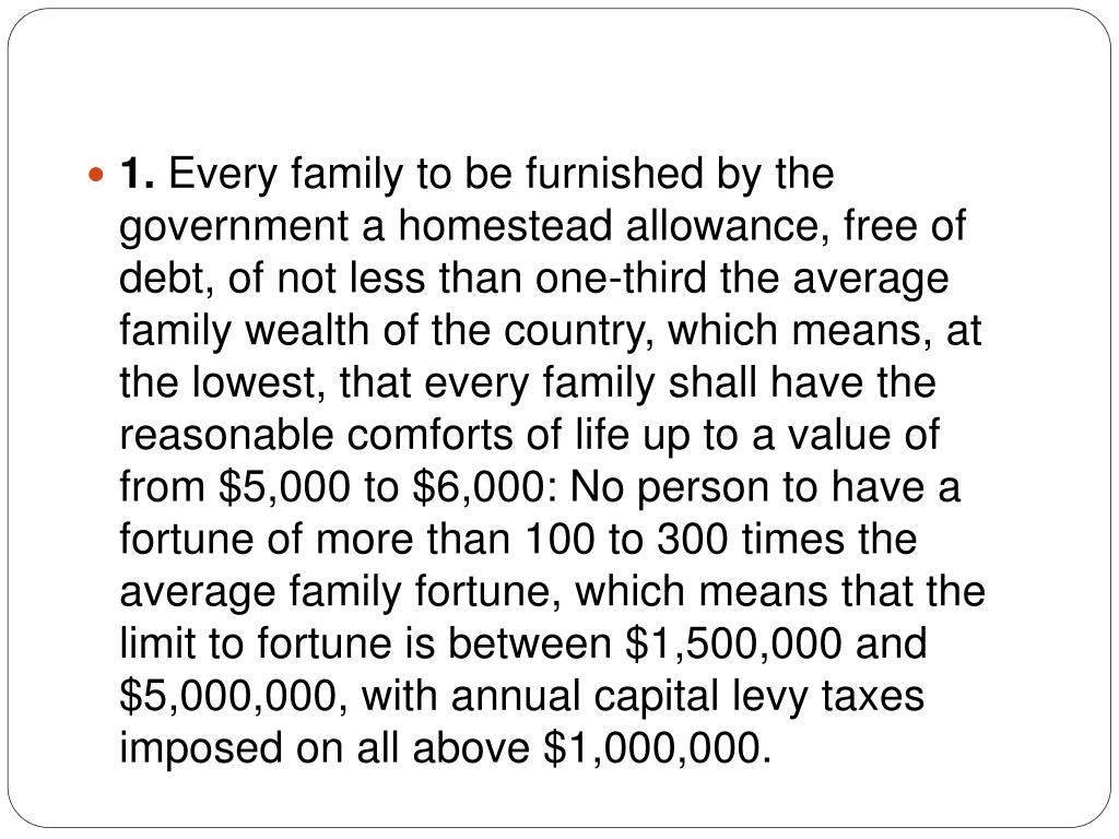 PPT Huey Long, "Share Our Wealth" PowerPoint Presentation ID1113556