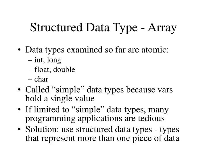 PPT Structured Data Type Array PowerPoint Presentation, free