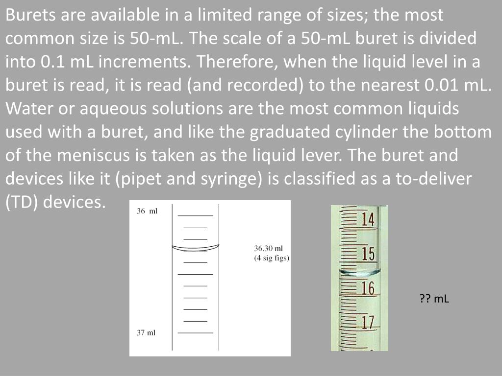 PPT Liquid Volume Measuring Devices The Graduated Cylinder and Buret. PowerPoint Presentation