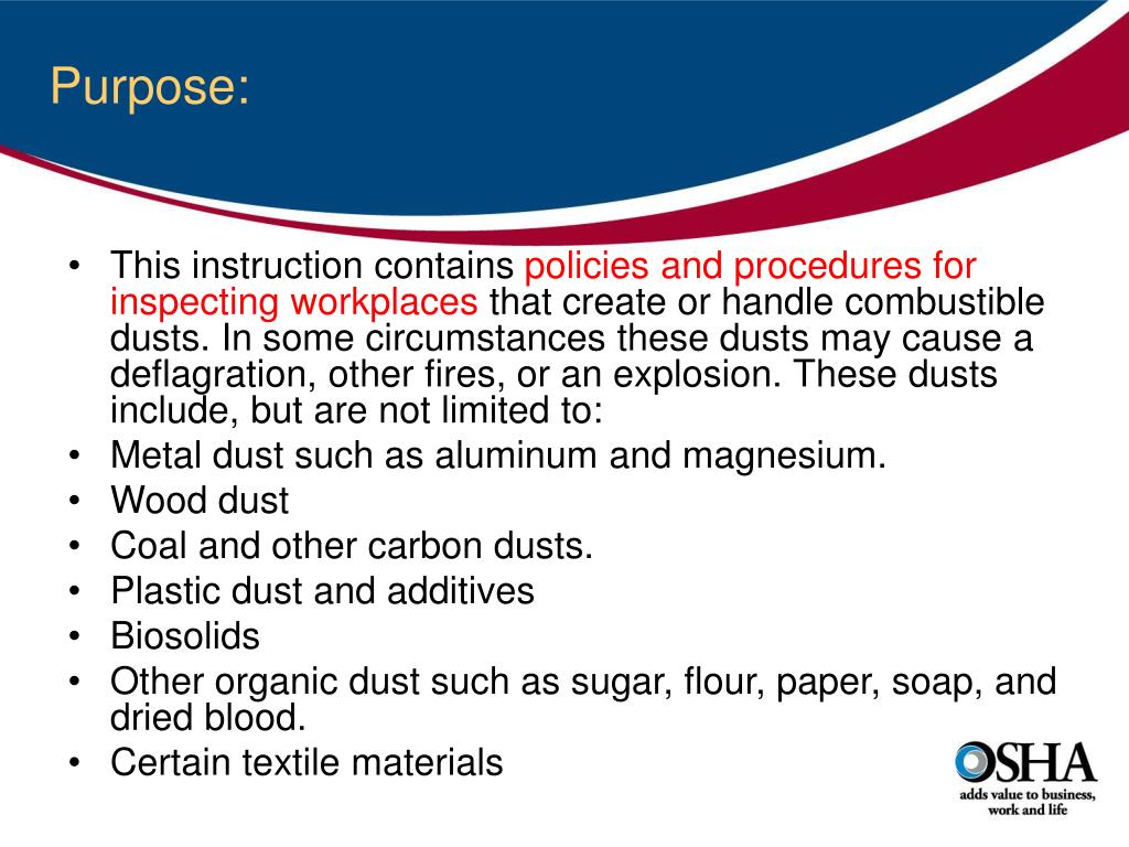PPT Combustible Dust Hazards and Control PowerPoint Presentation