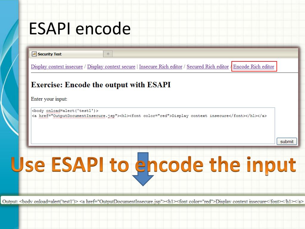 How To Use Esapi Encoder In Jsp at David Knott blog