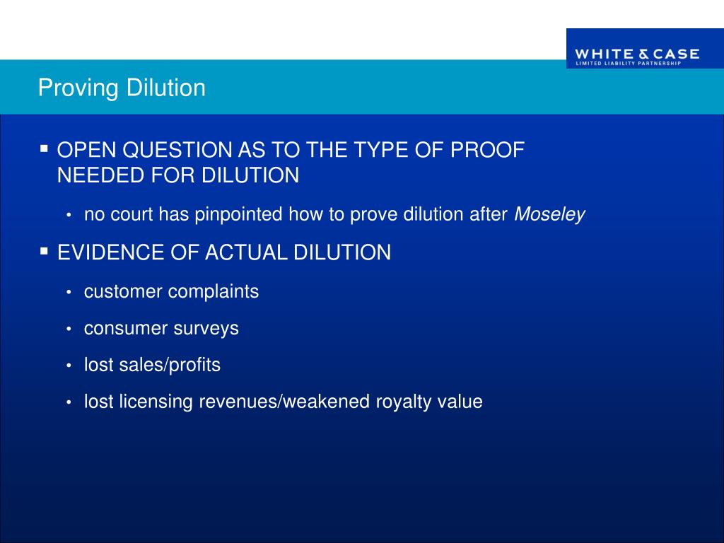 PPT Trademark Dilution Law in the United States PowerPoint Presentation ID1118525