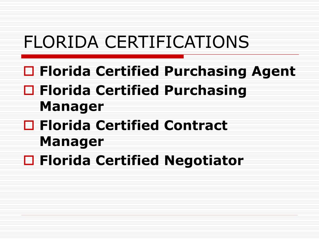 PPT Florida's Purchasing Training and Certification Program PowerPoint Presentation ID1118813