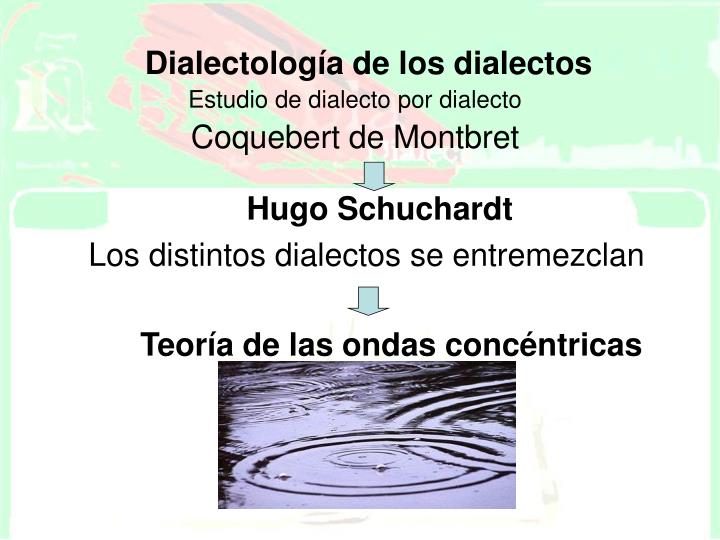 PPT TEMA 2 LA DIALECTOLOGÍA Y SUS MÉTODOS Dialectología histórica y