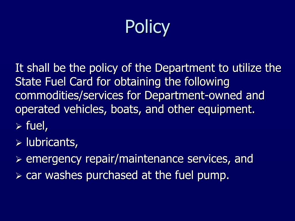 PPT STATE FUEL CARD PROGRAM PowerPoint Presentation, free download ID1121188