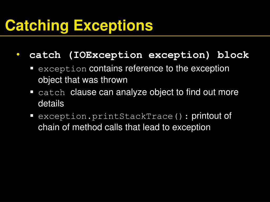 PPT Chapter 9 Exception Handling PowerPoint Presentation, free