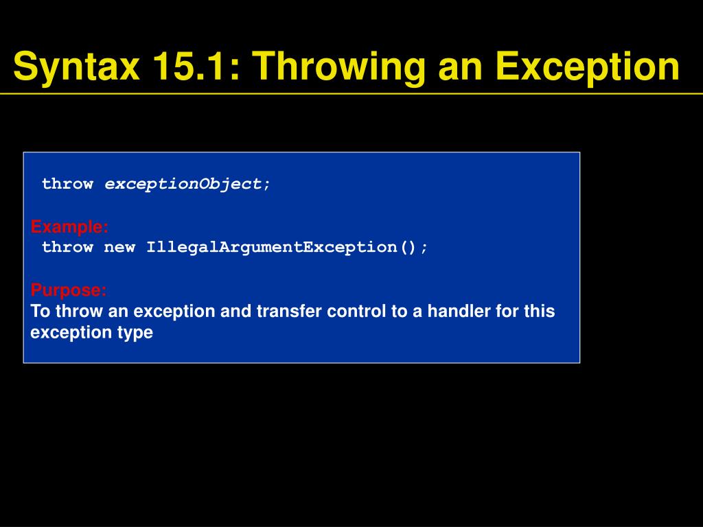PPT Chapter 9 Exception Handling PowerPoint Presentation, free