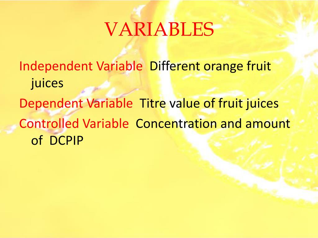 PPT VITAMIN C CONCENTRATION IN DIFFERENT ORANGE JUICE BRANDS PowerPoint Presentation ID1128410