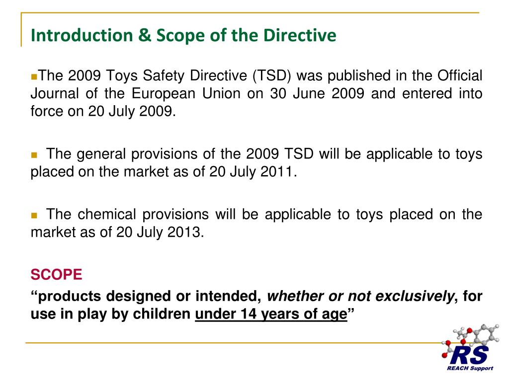 PPT EU’s Toy Safety Directive (2009/48/EC) & Compliance Obligations