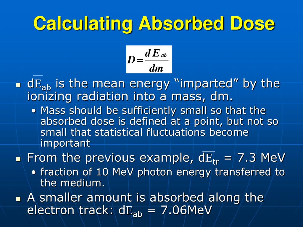PPT Radiation Dosimetry (Measurement of Absorbed Dose) PowerPoint