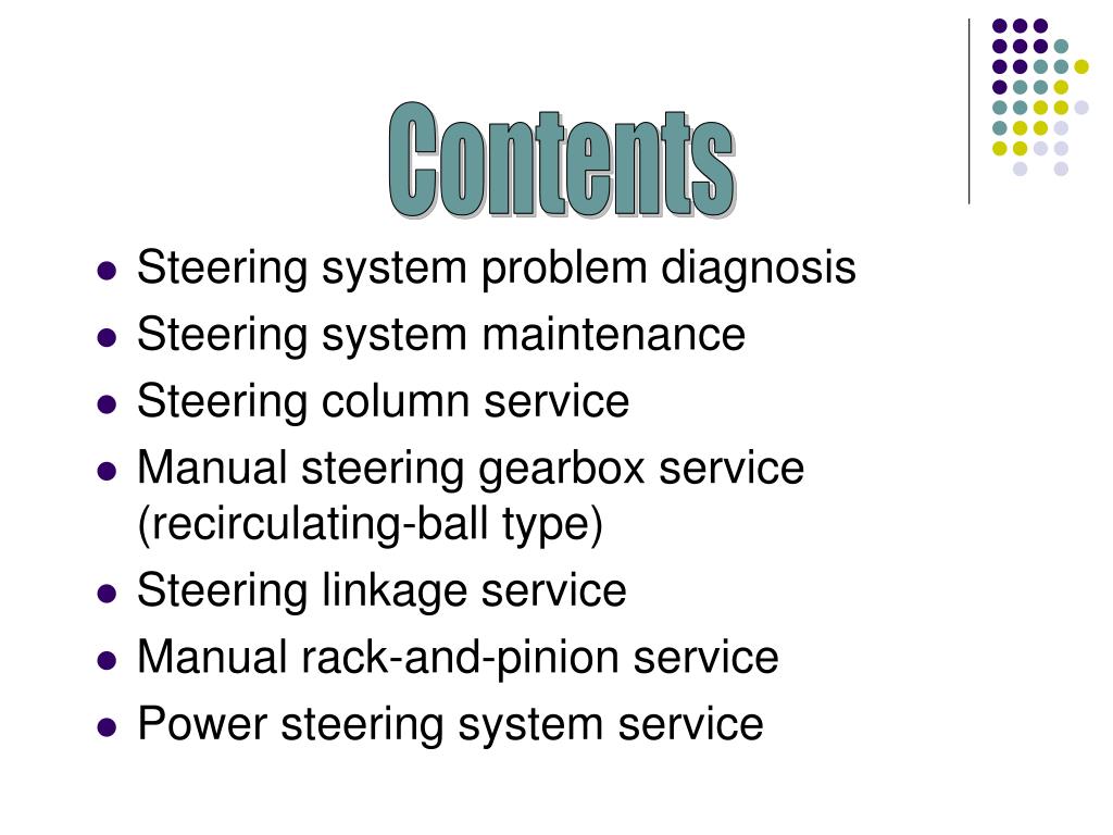 PPT Steering Systems PowerPoint Presentation, free download ID1136319