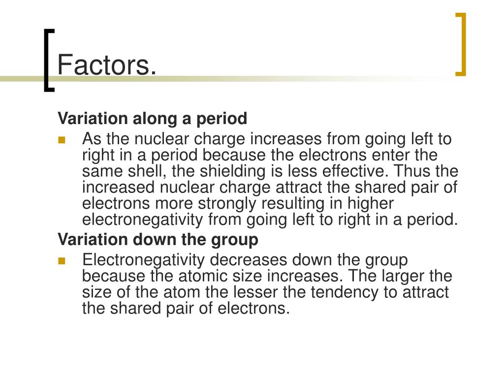 PPT Factors Affecting Electronegativity PowerPoint Presentation, free