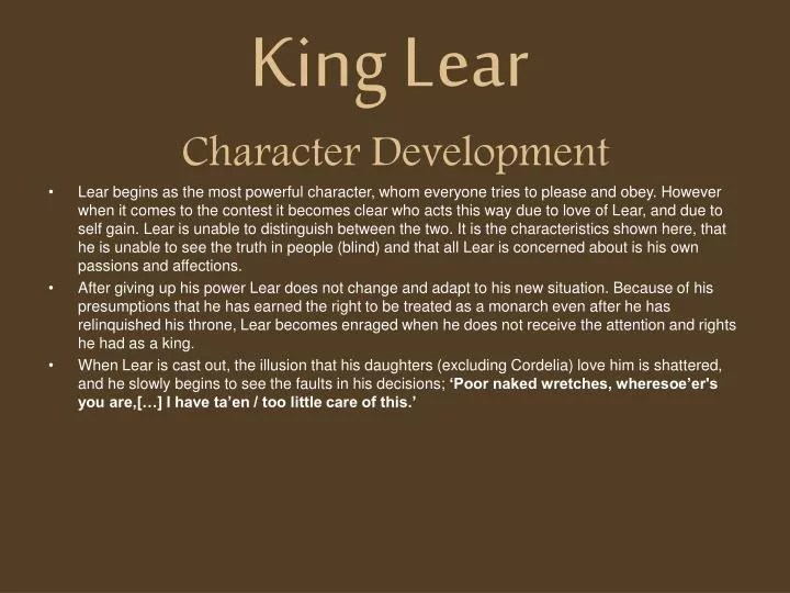 PPT King Lear Character Development PowerPoint Presentation ID1144892