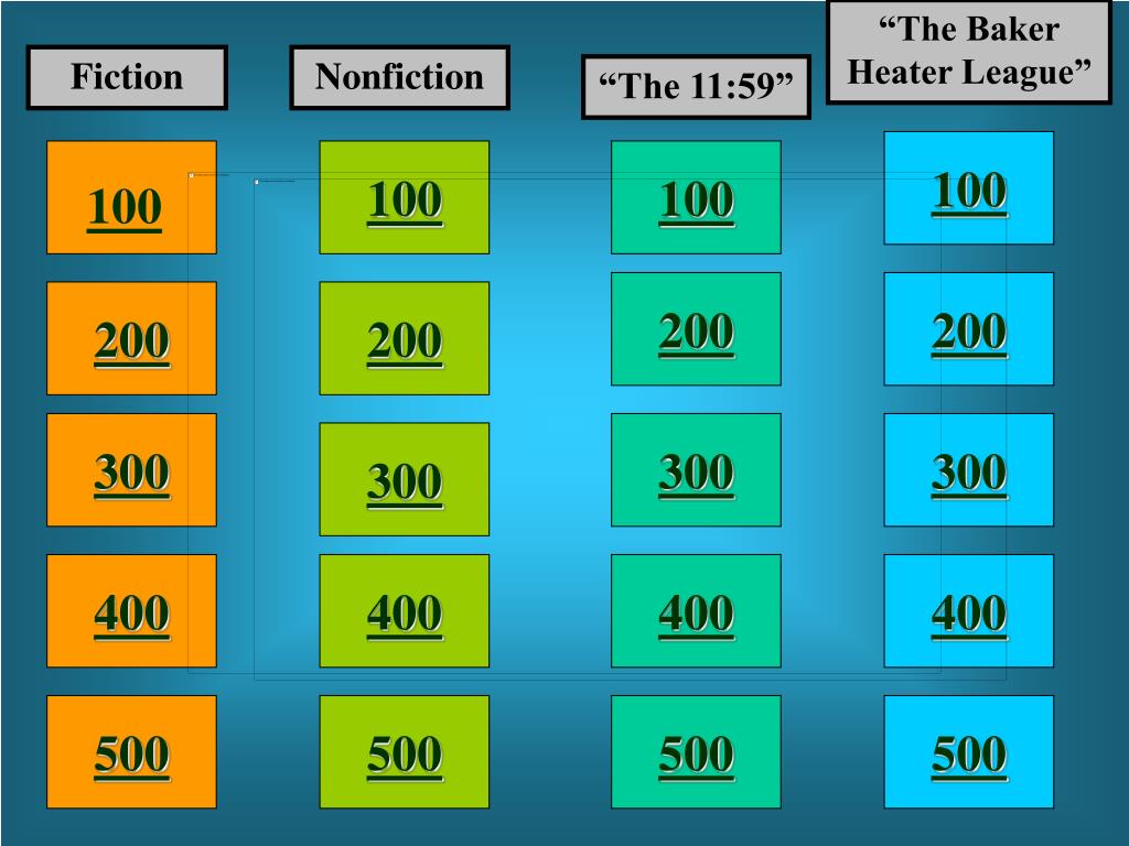 PPT Fiction and Nonfiction “The 1159” and “The Baker Heater League