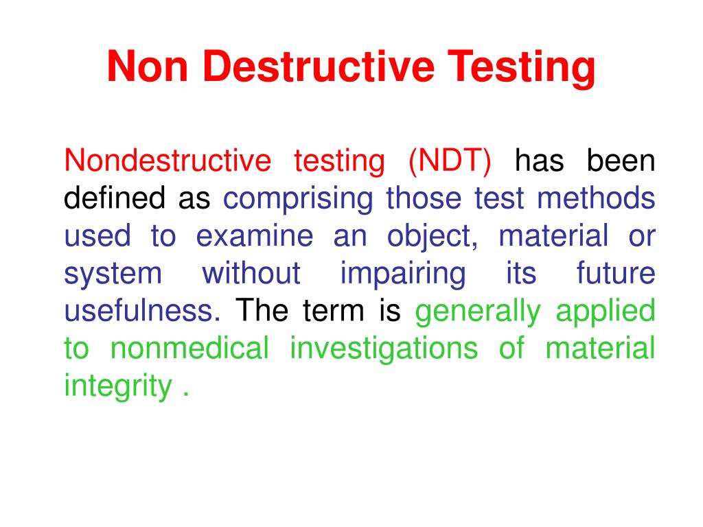 Types Of Non Destructive Testing