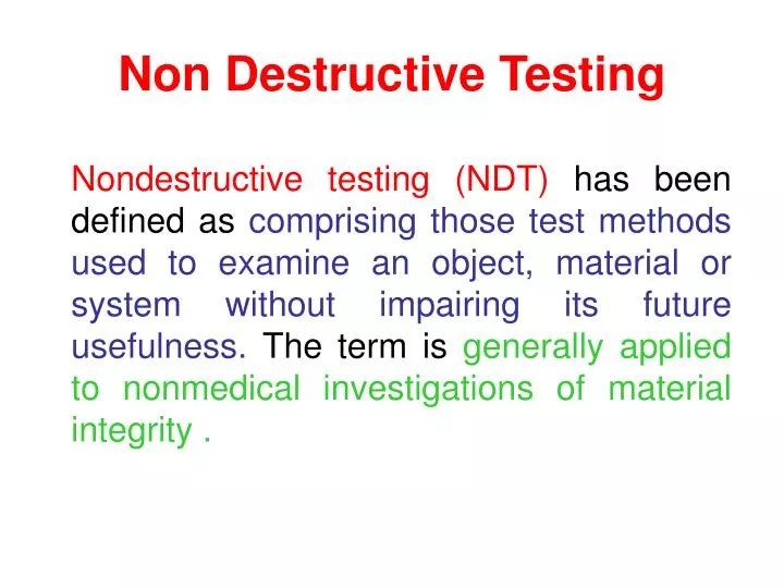PPT Non Destructive Testing PowerPoint Presentation, free download