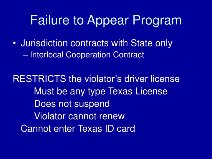 PPT Department of Public Safety’s Failure to Appear/Failure to Pay Program PowerPoint