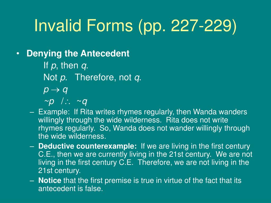 PPT Chapter 22 Common Propositional Argument Forms PowerPoint