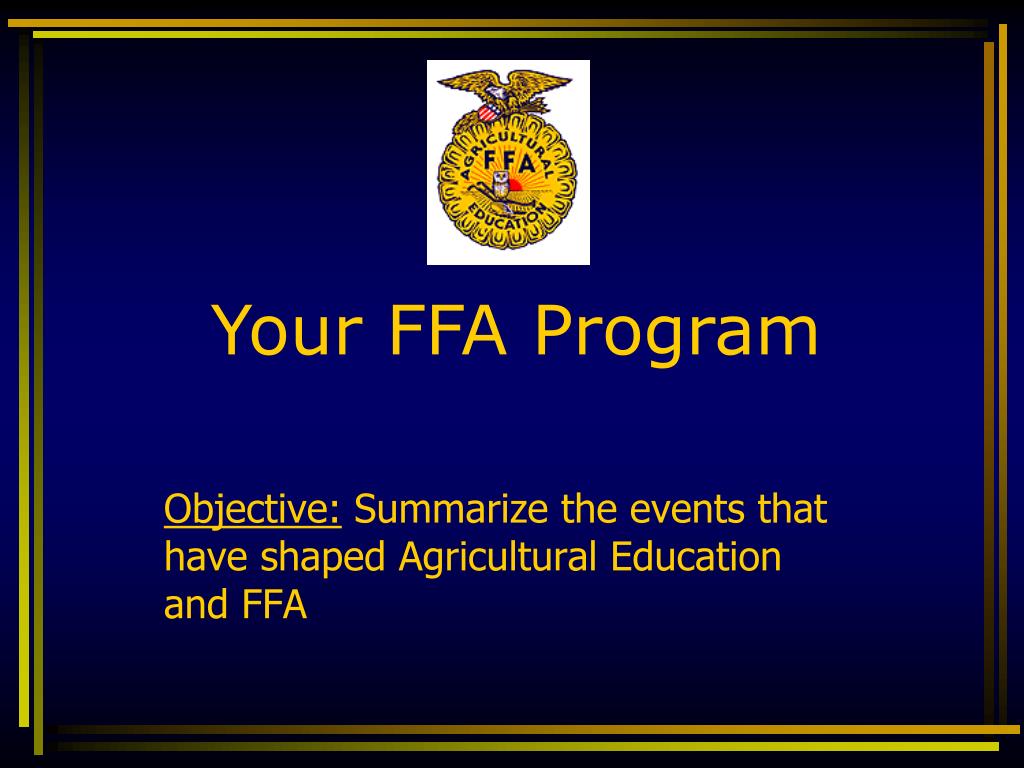 PPT Objective Summarize the events that have shaped Agricultural