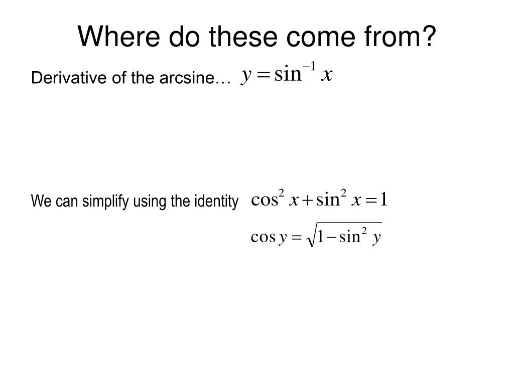 PPT 3.8 Derivatives of Inverse Trigonometric Functions PowerPoint
