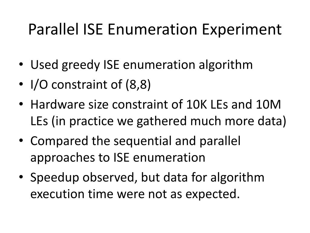 PPT Parallel Instruction Set Extension Identification PowerPoint