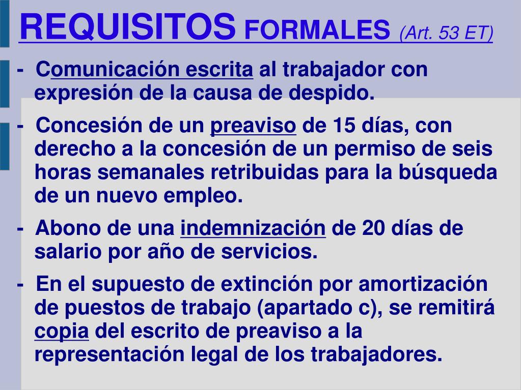 PPT EL DESPIDO POR CAUSAS OBJETIVAS PowerPoint Presentation, free