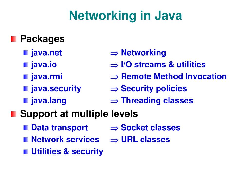 PPT Networking Support In Java PowerPoint Presentation, free download