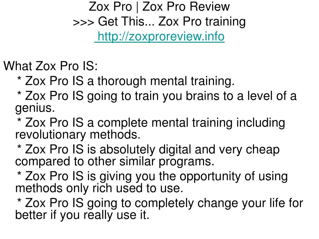 PPT Zox Pro Review PowerPoint Presentation, free download ID11546