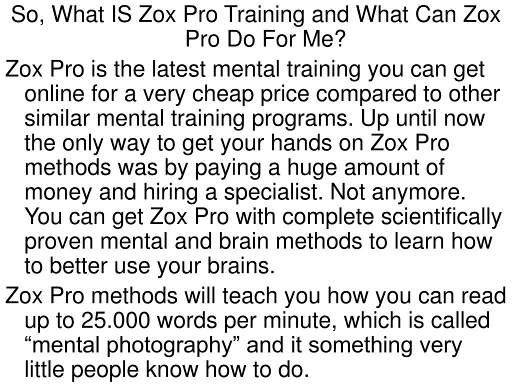 PPT Zox Pro Review PowerPoint Presentation, free download ID11546