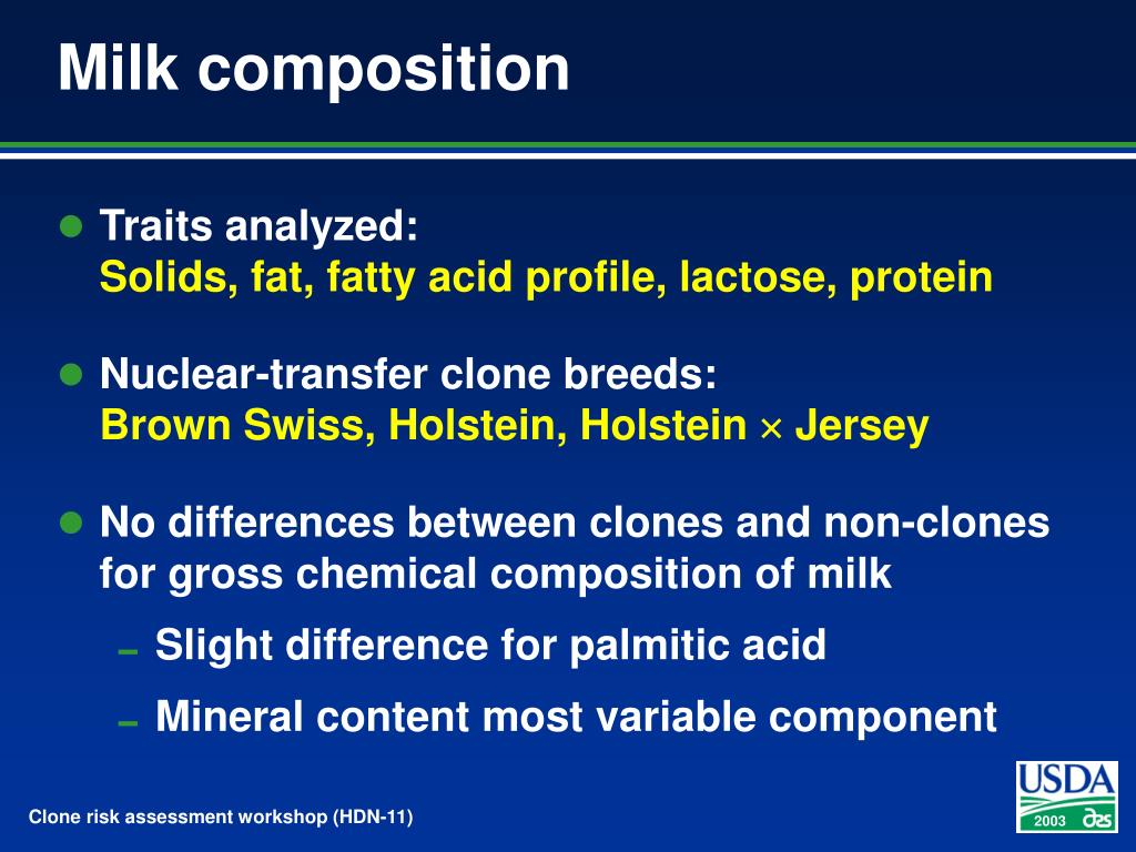 PPT Performance of dairy cattle clones and evaluation of their milk