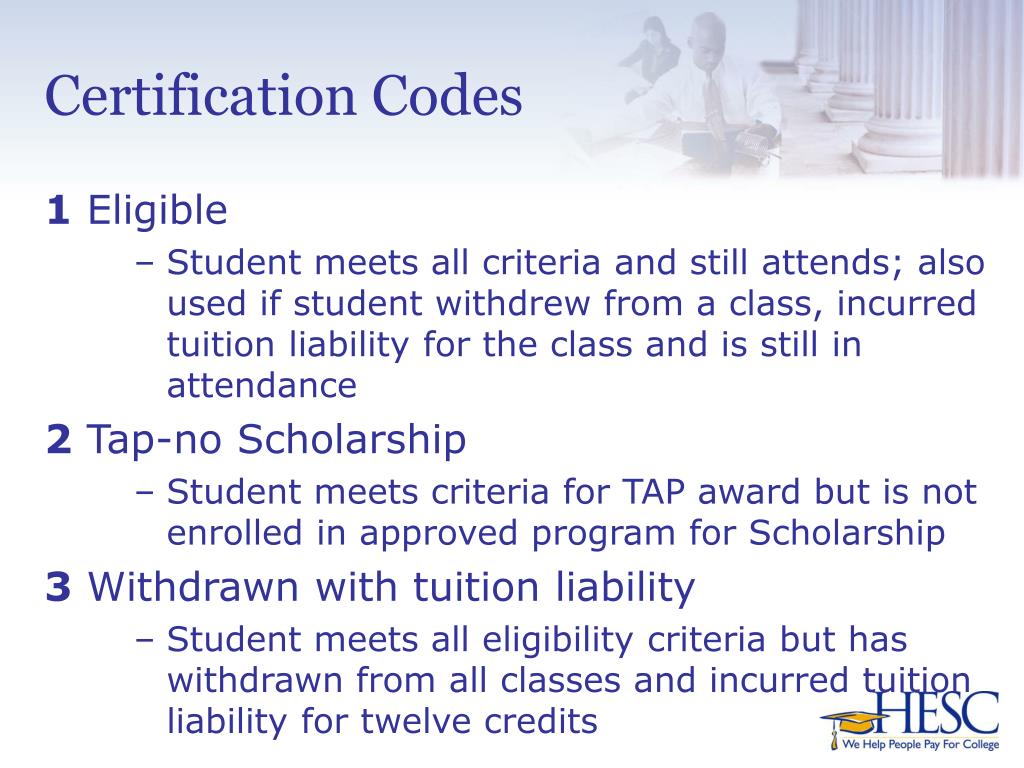PPT New York State Tuition Assistance Program (TAP) Certification