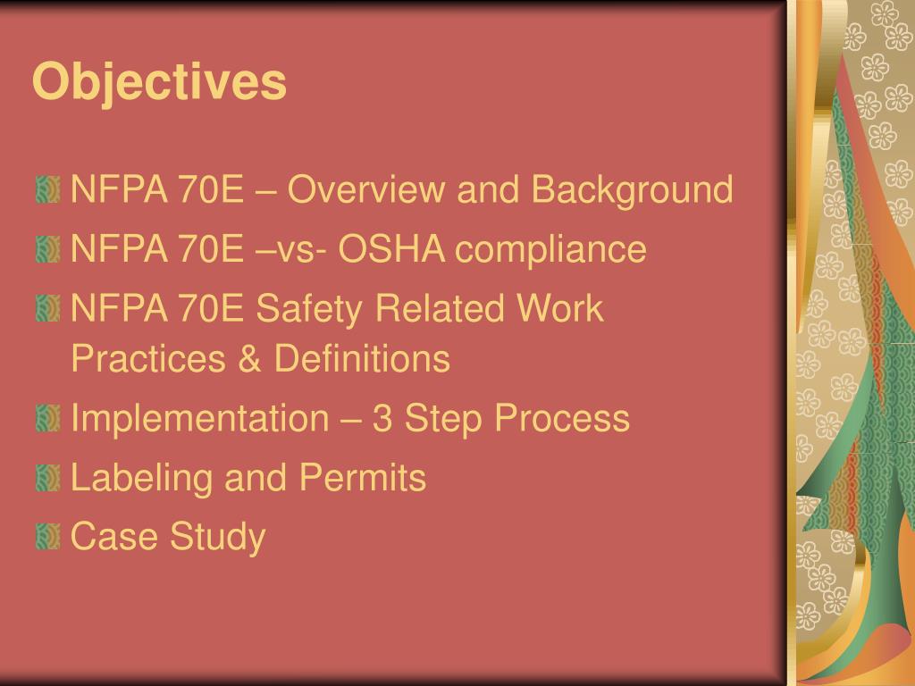PPT NFPA 70E Standard for Electrical Safety in the Workplace Dan
