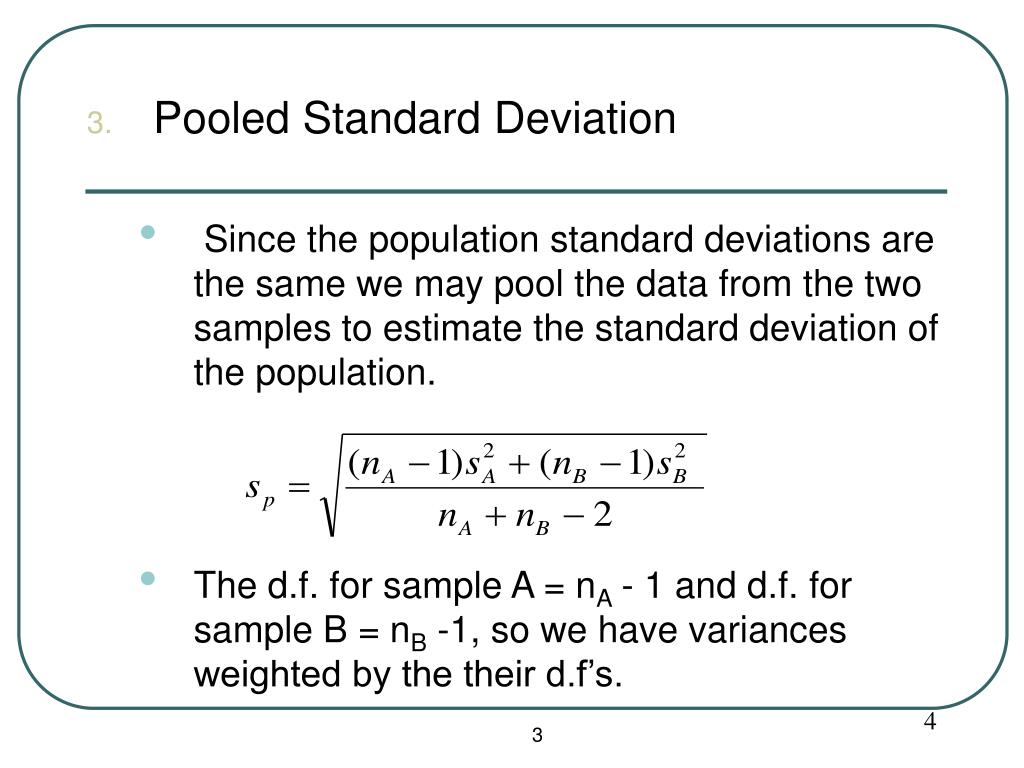 PPT Experimental setup Standard deviation of difference of means
