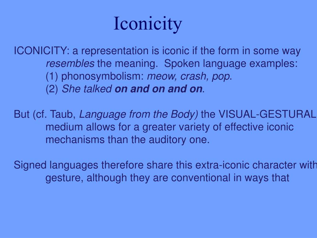 PPT Gesture and language Iconicity and viewpoint PowerPoint