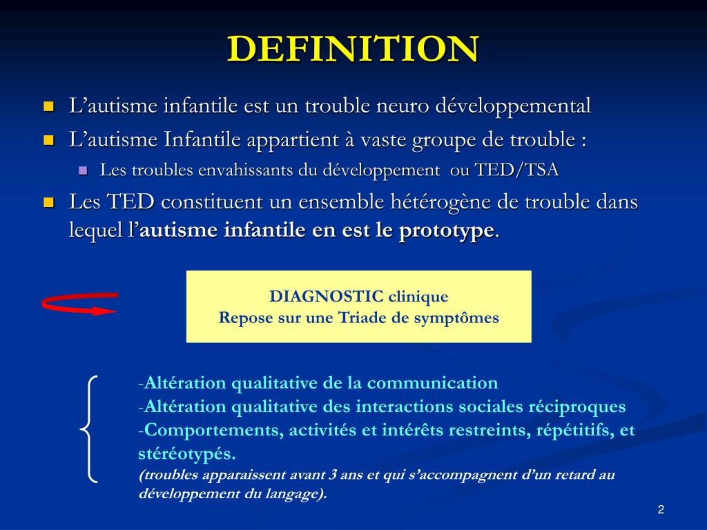 PPT L’Autisme Infantile du dépistage précoce à la prise en charge